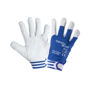 Mănuși de lucru blue 9 albastru/alb cabra