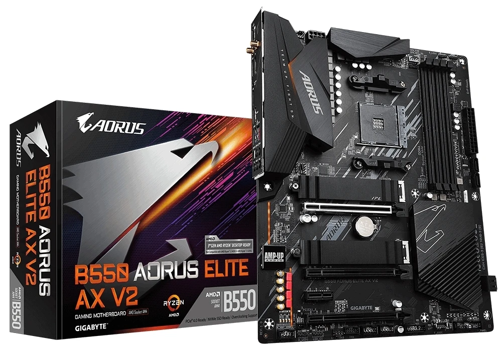 Placă de bază gigabyte b550 aorus elite ax v2, am4, amd b550, atx 5