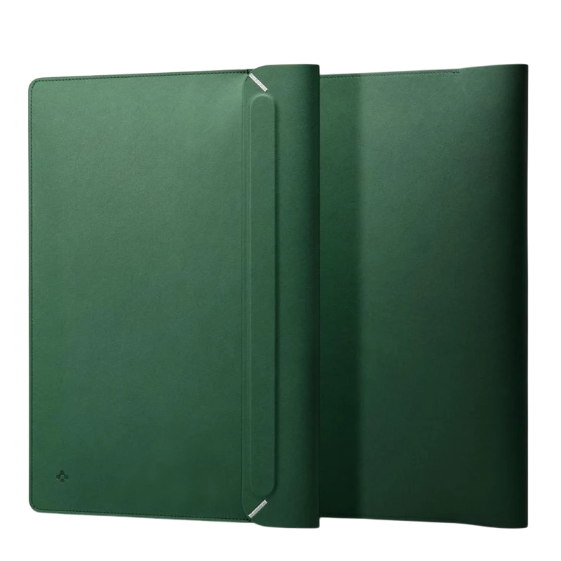 Husă pentru laptop spigen valentinus 13-14", piele artificială, jeju green 3