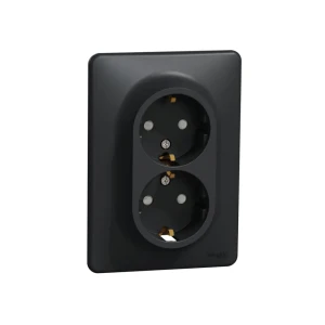 Priză dublă sedna new 16 a 240 v antracit schneider-electric