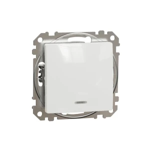 Кнопка выключатель с возвратом и световым индикатором sedna new 10 a 250 в белый schneider-electric