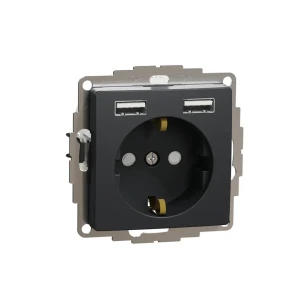 Pозетка + 2 usb sedna new 16 a 250 в антрацит schneider-electric
