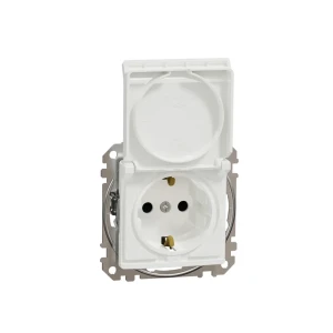 Розетка заглушка с крышкой sedna new 16 a 250 в белый schneider-electric