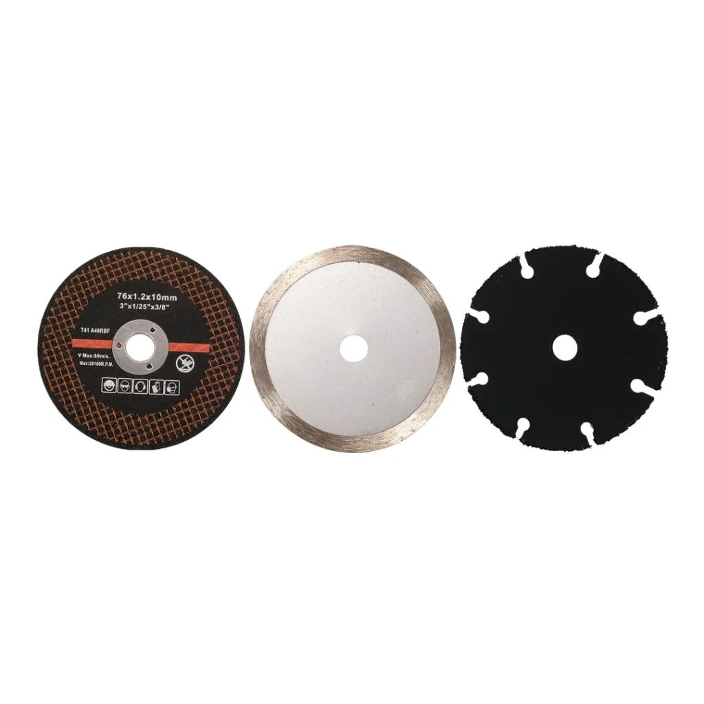 Set polizor unghiular + 3 discuri 76 mm 12 v 19500 rot/min yato 3