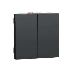 Двойной выключатель nu321154 unica studio 10 a 250 в антрацит schneider-electric