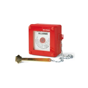 Buton alarmă incendiu scame 676.35100 1 no + 1 nc 250 v 2 a ip65 roșu
