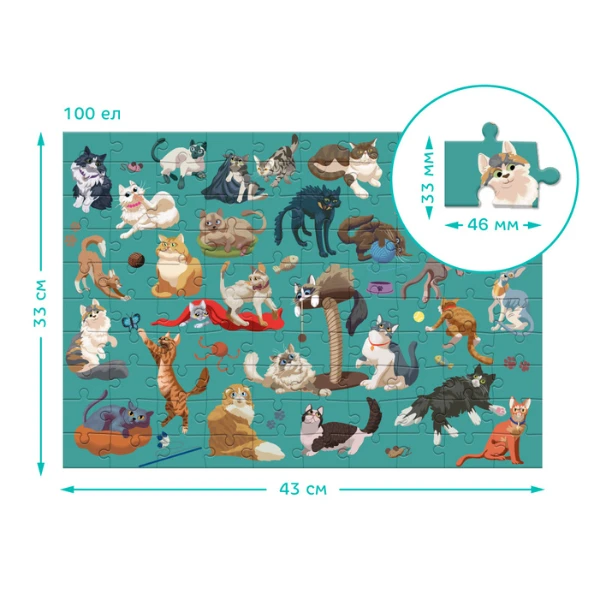 Puzzle "pisici haioaseă", seria funny cats, 100 elem. 4