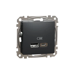 Розетка usb sedna new 2.4 a 100 - 240 в ac антрацит schneider-electric