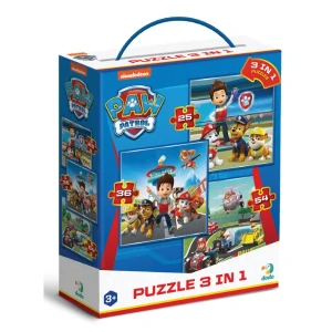 Puzzle 3-în-1 "gata de acțiune", 25, 36, 54 piese, seria patrula cățelușilor Thumbnail 3