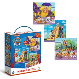 Puzzle 3-în-1 &quot;Teren de joacă&quot;, 25, 36, 54 piese, seria Patrula Cățelușilor