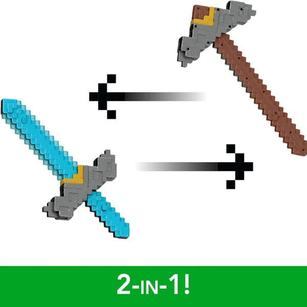 Minecraft 2-в-1: трансформирующийся меч и кирка (click and switch) 5