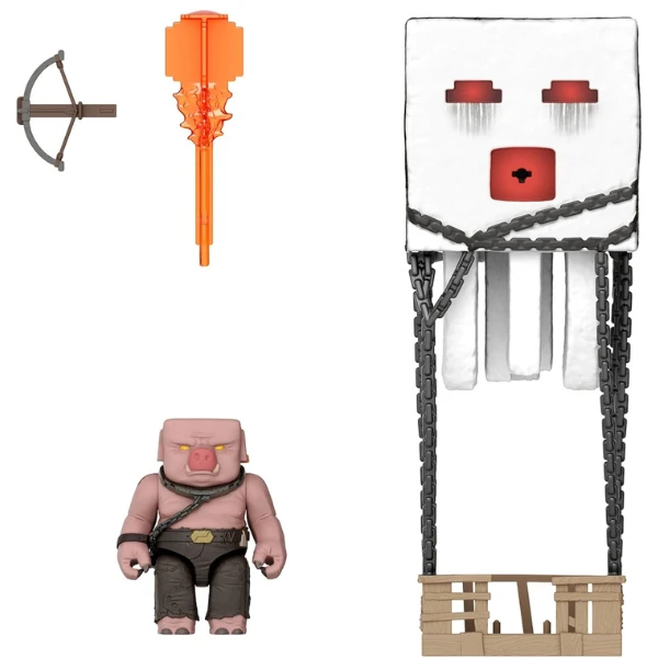 Игровой набор minecraft movie — гаст с атакой (свет, звук, снаряд) + фигура пиглина 4
