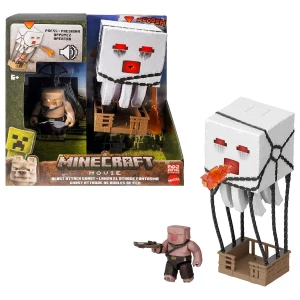 Игровой набор Minecraft Movie — Гаст с атакой (свет, звук, снаряд) + фигура пиглина