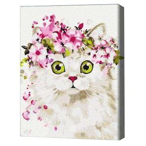 Pictură pe numere 30*40 сm (fără cutie) – pisicuța surprinsă