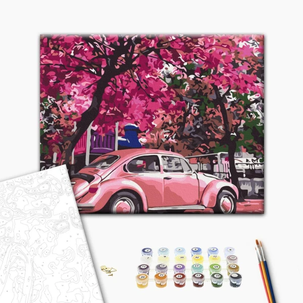 Картина по номерам 30*40 см (без упаковки) - цветущая парковка 2