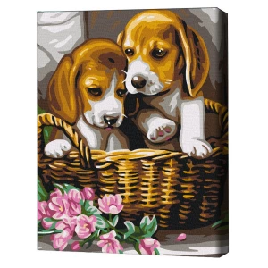 Pictură pe numere 30*40 сm (fără cutie) – perechea din coș Thumbnail 2