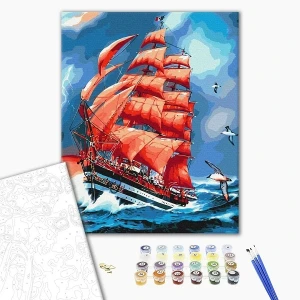 Pictură pe numere 30*40 cm (fără cutie) – pânze purpurii