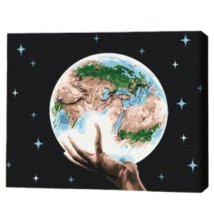 Pictură pe numere 30*40 сm (fără cutie) – planeta în mâinile omului