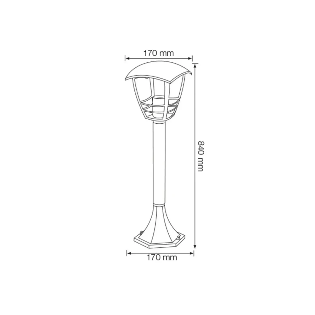 Felinar de grădină horoz nar-5 60 w 840 x 170 mm e27 220 - 240 v ip44 2