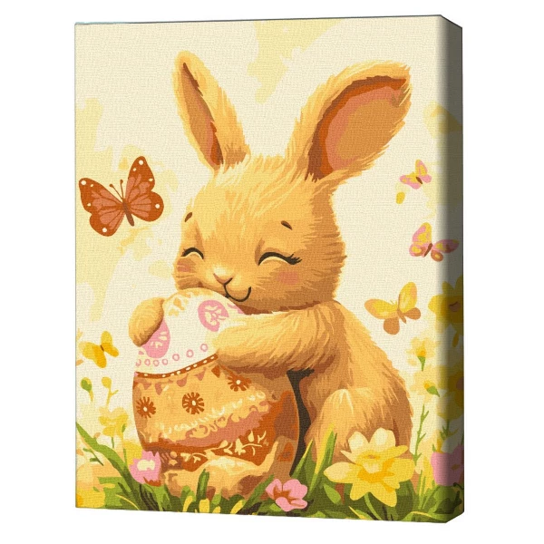 Pictură pe numere 30*40 сm (fără cutie) – iepurașul cu oul de paște 2