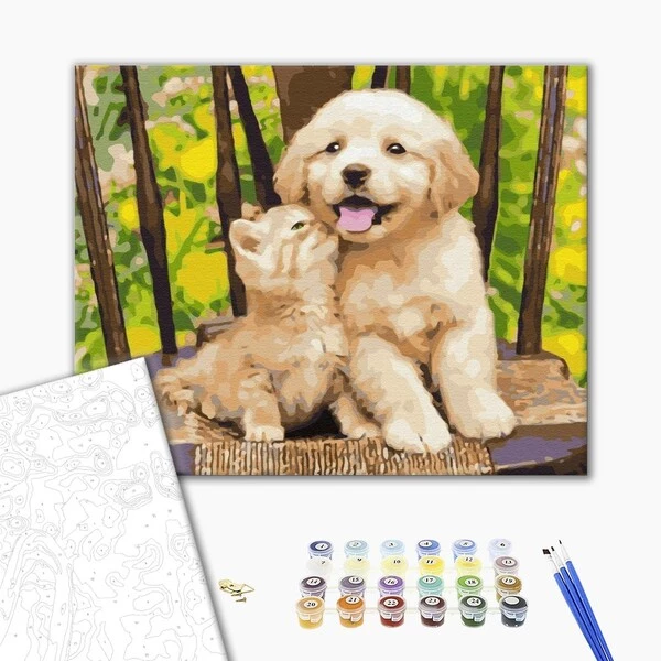 Pictură pe numere 30*40 cm (fără cutie)  - micii prieteni 3