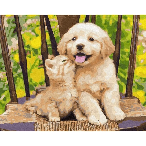 Pictură pe numere 30*40 cm (fără cutie)  - micii prieteni 5