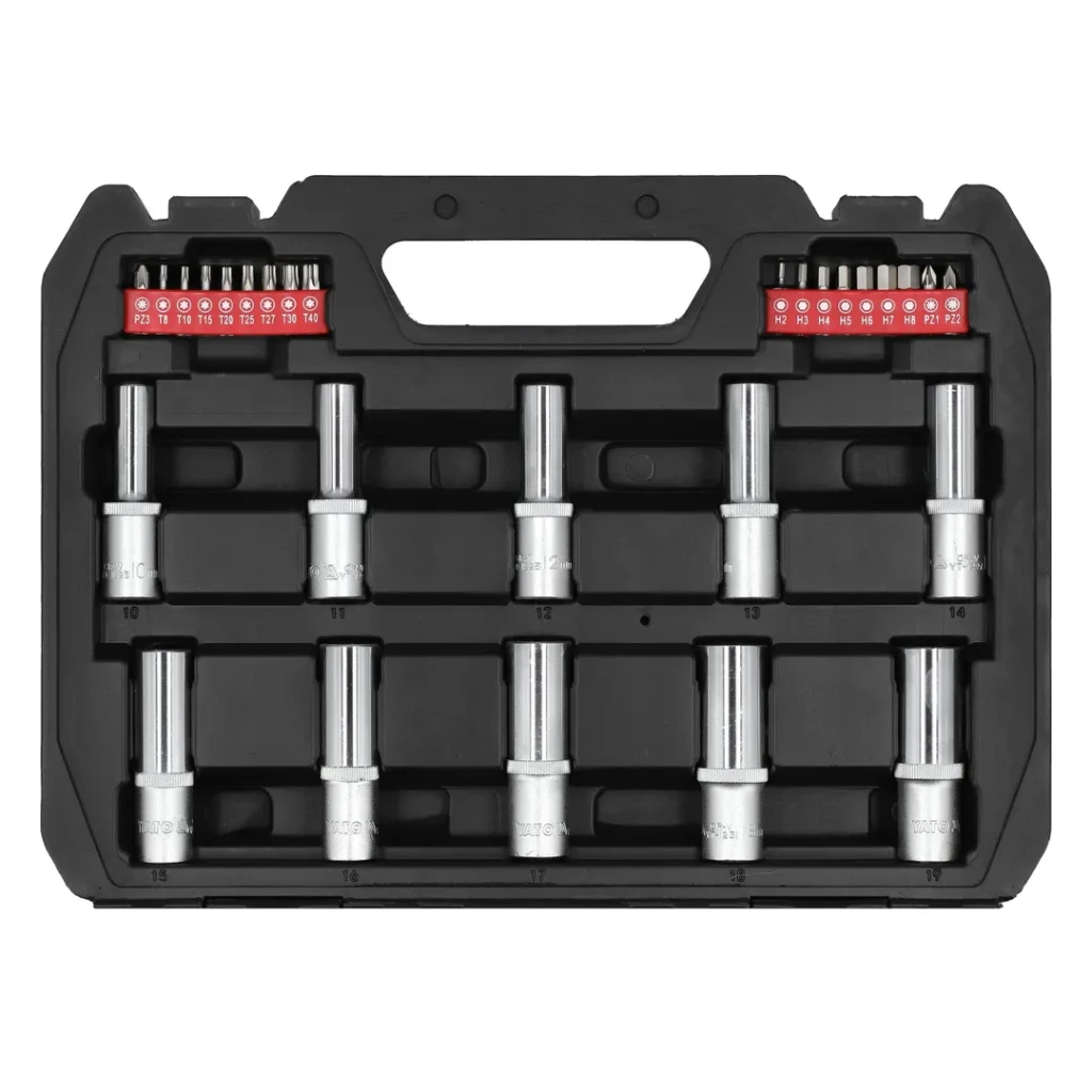 Set de chei tubulare cu clichet 1/2" 60 buc. yato 3