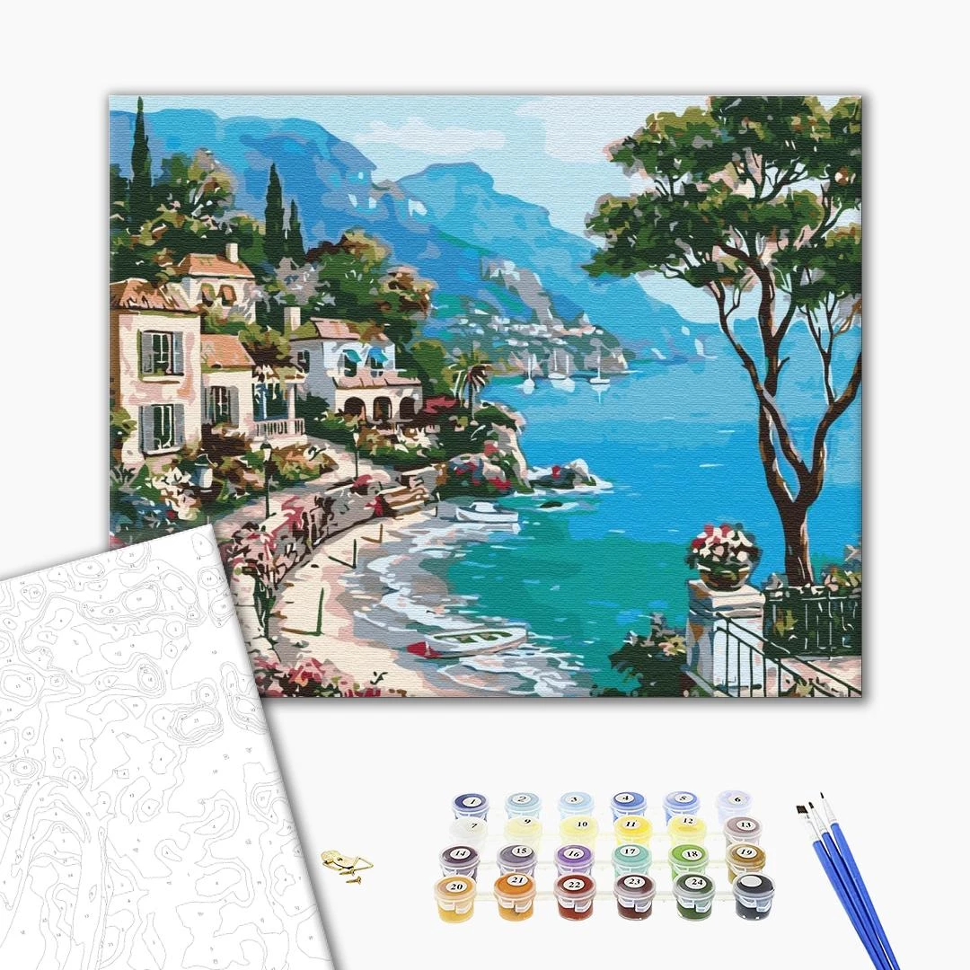 Картина по номерам 30х40 см (без упаковки) - итальянская набережная 3