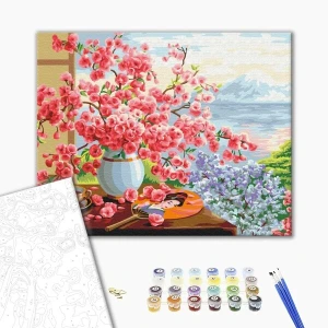 Pictură pe numere 30x40 cm (fără cutie) - natură statică în stil japonez Thumbnail 2