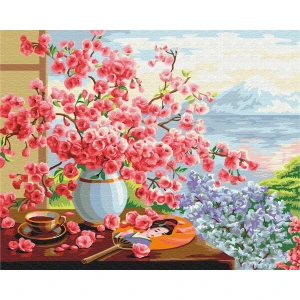 Pictură pe numere 30x40 cm (fără cutie) - natură statică în stil japonez Thumbnail 3