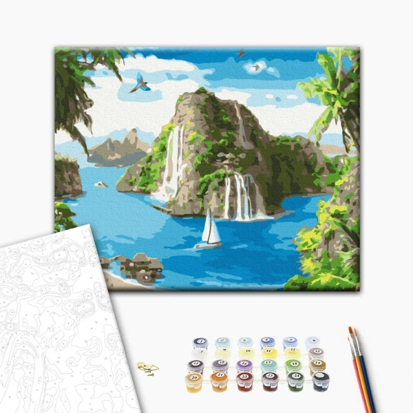 Pictură pe numere 30*40 сm (fără cutie) – port tropical 2