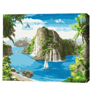 Pictură pe numere 30*40 сm (fără cutie) – port tropical
