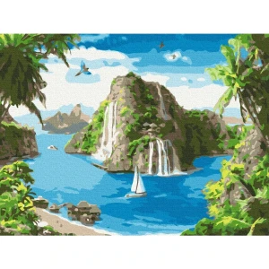 Pictură pe numere 30*40 сm (fără cutie) – port tropical Thumbnail 3