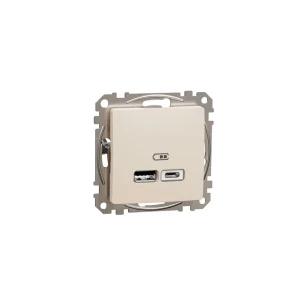 Priză dublă usb a + type c sedna new 2.4/2.1a 5 v bej schneider-electric