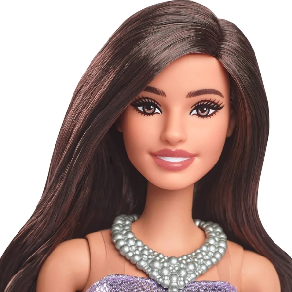 Кукла barbie "модница в фиолетовом платье" 4