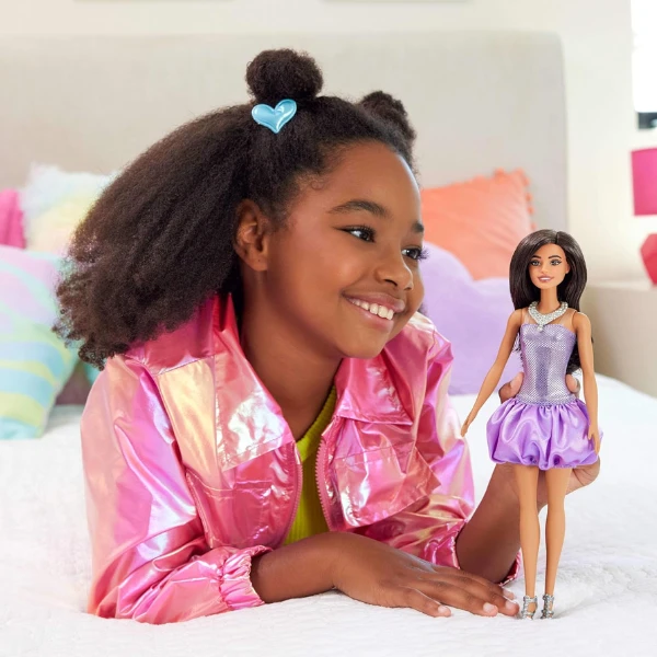 Кукла barbie "модница в фиолетовом платье" 7