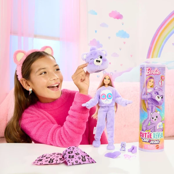 Кукла barbie cutie reveal “барби в плюшевом костюме медведя” 6