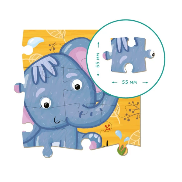 Puzzle "elefant", 16 elem. 2