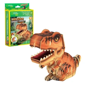 Puzzle 3d tyrannosaurus rex – creează-ți propriul t-rex impresionant, 47 piese