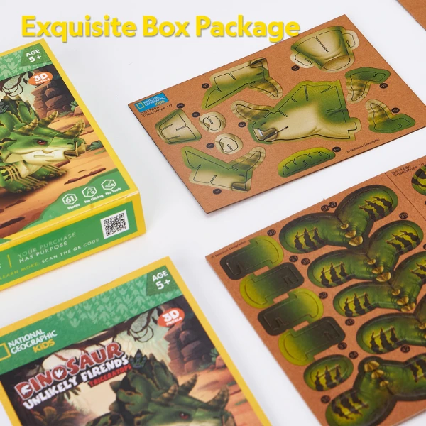 Puzzle 3d triceratops – o călătorie fascinantă în lumea dinozaurilor, 61 piese 5