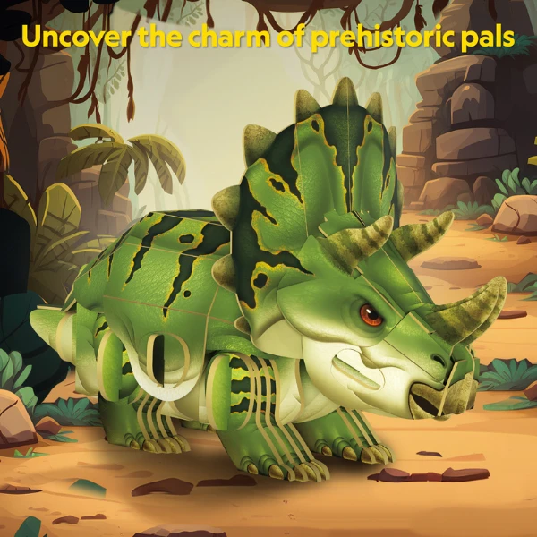 Puzzle 3d triceratops – o călătorie fascinantă în lumea dinozaurilor, 61 piese 8