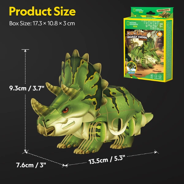 Puzzle 3d triceratops – o călătorie fascinantă în lumea dinozaurilor, 61 piese 4