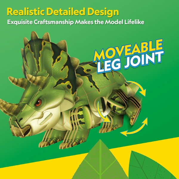 Puzzle 3d triceratops – o călătorie fascinantă în lumea dinozaurilor, 61 piese 7