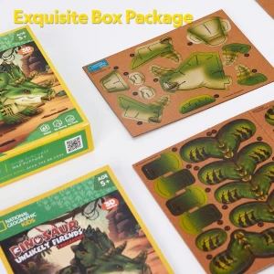 Puzzle 3d triceratops – o călătorie fascinantă în lumea dinozaurilor, 61 piese Thumbnail 5