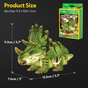 Puzzle 3d triceratops – o călătorie fascinantă în lumea dinozaurilor, 61 piese Thumbnail 4