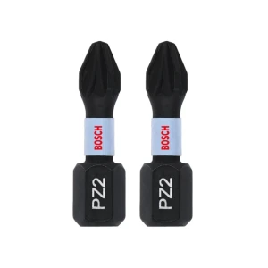 Набор бит шестигранный 2 шт. impact control pz2 1/4" 25 мм bosch