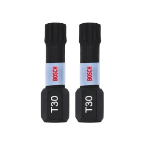 Набор бит шестигранный 2 шт. impact control t30 1/4" 25 мм bosch