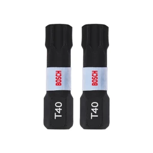 Set biți hexagonal 2 buc. impact control t40 1/4" 25 mm bosch