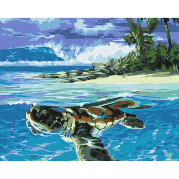 Pictură pe numere 40х50 cm (fără cutie)  – țestoasa tropicală 3