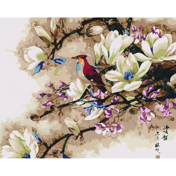 Картина по номерам 40х50 см (без упаковки) - песни экзотической птицы 4